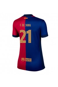 Barcelona Frenkie de Jong #21 Voetbaltruitje Thuis tenue Dames 2024-25 Korte Mouw